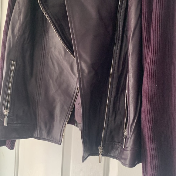 Linea by Louis Dell’ Olio Purple Jacket Leather Jacket - Picture 13 of 16